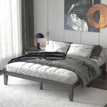 Load image into Gallery viewer, 14 Inch King Size Wood Platform Bed Frame-Brown