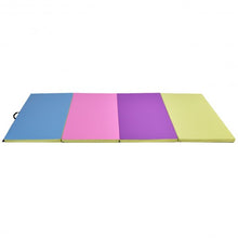 Load image into Gallery viewer, 4' x 10' x 2" Multi-Colors Folding PU Panel Gymnastics Mat