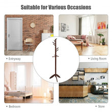 Load image into Gallery viewer, Wooden Free Standing Coat Rack -Walnut