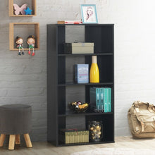 Load image into Gallery viewer, 4-tier Bookcase One Fixed and Three Adjustable Shelves