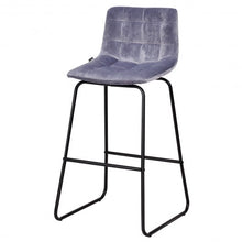 Load image into Gallery viewer, Set of 2 Velvet Bar Stools Pub Kitchen Chairs