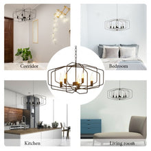 Load image into Gallery viewer, 28" Folding Rotatable Chandelier 5 Lights Metal Ceiling Lamp