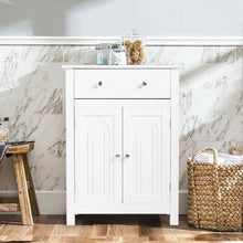 Load image into Gallery viewer, Free Standing Bathroom Storage Cabinet with Large Drawer