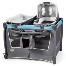Load image into Gallery viewer, 4-in-1 Convertible Portable Baby Play yard with Toys and Music Player-Blue