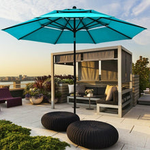 Load image into Gallery viewer, 10' 3 Tier Patio Umbrella Aluminum Sunshade Shelter Double Vented-Turquoise