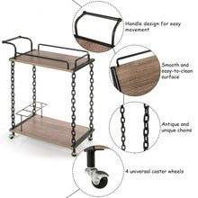 Load image into Gallery viewer, 2-Tier Rolling Kitchen Bar Serving Cart