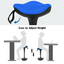 Load image into Gallery viewer, Adjustable Swivel Sitting Balance Wobble Stool Standing Desk Chair-Blue