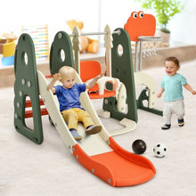 Load image into Gallery viewer, 6 in 1 Toddler Slide and Swing Set with Ball Games-Orange