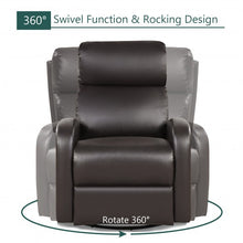 Load image into Gallery viewer, Recliner Chair Swivel Rocker Manual Single Sofa Lounger with Footrest-Brown