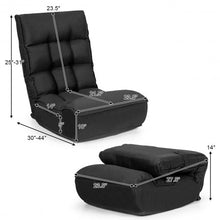 Load image into Gallery viewer, 4-Position Adjustable Floor Chair Folding Lazy Sofa-Black