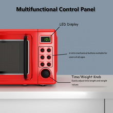 Load image into Gallery viewer, 700W Glass Turntable Retro Countertop Microwave Oven-Red