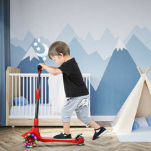 Load image into Gallery viewer, Adjustable Height Folding Aluminum Kids Kick Scooter-Red