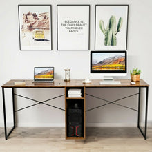 Load image into Gallery viewer, 79" Multifunctional Office Desk for 2 Person with Storage-Black