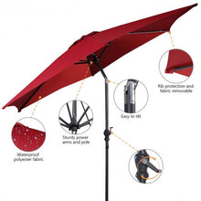 Load image into Gallery viewer, 9FT Patio Umbrella Patio Market Steel Tilt W/ Crank Outdoor Yard Garden-Burgundy