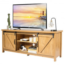 Load image into Gallery viewer, TV Stand with Cabinet Sliding Barn Door -Golden