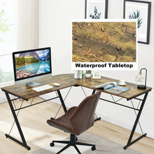 Load image into Gallery viewer, 59" L-Shaped Corner Desk Computer Table for Home Office Study Workstation-Brown