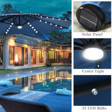 Load image into Gallery viewer, 10 Ft Patio Offset Cantilever Umbrella with Solar Lights-Blue