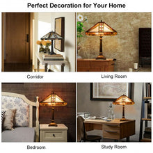 Load image into Gallery viewer, Tiffany-Style 2-Light Table Lamp w/ 16" Glass Lampshade