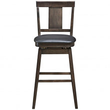 Load image into Gallery viewer, 29 inch Swivel Upholstered Counter Height Bar Stool with Rubber Wood Legs