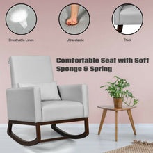 Load image into Gallery viewer, 2-in-1 Fabric Upholstered Rocking Chair with Pillow-Light Gray