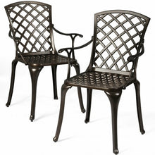 Load image into Gallery viewer, Outdoor Aluminum Dining Set of 2 Patio Bistro Chairs