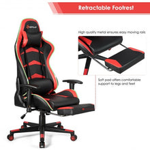 Load image into Gallery viewer, Massage LED Gaming Chair with Lumbar Support & Footrest-Red