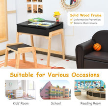 Load image into Gallery viewer, Children Activity Art Study Desk and Chair Set with Large Storage Space for Kids Homeschooling-Espresso