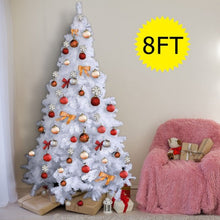 Load image into Gallery viewer, 8 ft  White Artificial PVC Christmas Tree with Stand