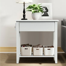 Load image into Gallery viewer, 2 Tier End Bedside Sofa Side Table Narrow Nightstand-White