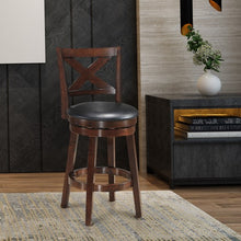 Load image into Gallery viewer, Swivel Counter Height X-back Upholstered Dining Chair-24"
