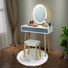 Load image into Gallery viewer, Touch Screen Vanity Makeup Table Stool Set -Gray