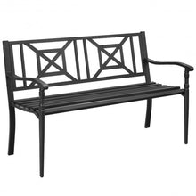 Load image into Gallery viewer, Patio Garden Bench Steel Frame Park Yard Outdoor Furniture