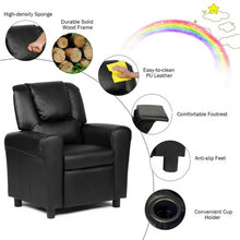Load image into Gallery viewer, Kids Recliner Armchair Sofa-Black