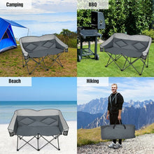 Load image into Gallery viewer, Folding Camping Chair with Bags and Padded Backrest-Gray
