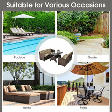Load image into Gallery viewer, 3 Pcs Rattan Dining Set Patio Furniture Sofa with Cushions