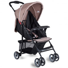 Load image into Gallery viewer, 5-Point Safety System Foldable Lightweight Baby Stroller-Coffee