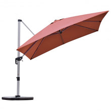 Load image into Gallery viewer, 10 Ft 360 Degree Tilt Aluminum Square Patio Offset Cantilever Umbrella-Brick Red