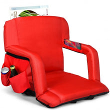Load image into Gallery viewer, Stadium Seat Portable Chair with Backs and Padded Cushion-Red