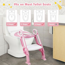 Load image into Gallery viewer, Potty Training Toilet Seat w/ Step Stool Ladder-Pink