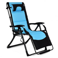 Load image into Gallery viewer, Outdoor Folding Padded Zero Gravity Lounge Chair-Navy