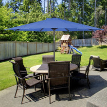 Load image into Gallery viewer, 10 ft Patio Solar Umbrella with Crank and LED Lights-Blue
