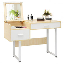 Load image into Gallery viewer, Makeup Table Writing Desk with Flip Top Mirror