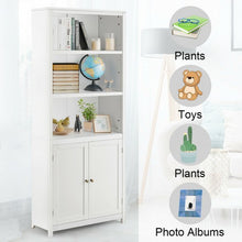 Load image into Gallery viewer, Bookcase Shelving Storage Wooden Cabinet Unit Standing Display Bookcase w/ Doors