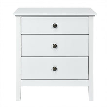 Load image into Gallery viewer, Nightstand Beside End Side Table Organizer with 3 Drawers-White