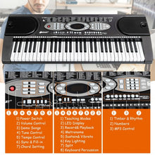 Load image into Gallery viewer, 61 Key Electronic Piano with Lighted Keys Stand Bench Headphone