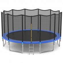 Load image into Gallery viewer, 16' Outdoor Combo Bounce Trampoline Combo with Safety Enclosure Net Spring Pad and Ladder