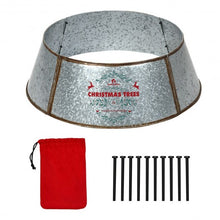 Load image into Gallery viewer, Galvanized Metal ChristmasTree Collar Skirt Ring Cover Decor-Silver