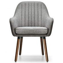 Load image into Gallery viewer, Set of 2 Fabric Upholstered Accent Chairs with Wooden Legs-Gray