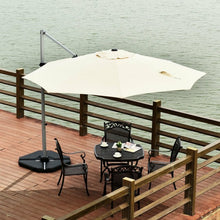 Load image into Gallery viewer, 11' Patio Offset Cantilever Umbrella 360° Rotation Aluminum Tilt-Beige