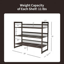 Load image into Gallery viewer, Adjustable to Flat or Slant Shoe Organizer Stand-3-Tier